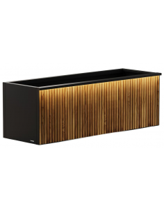 højbed plantekasser havedekoration højbede sort stål LED lys belysning 2