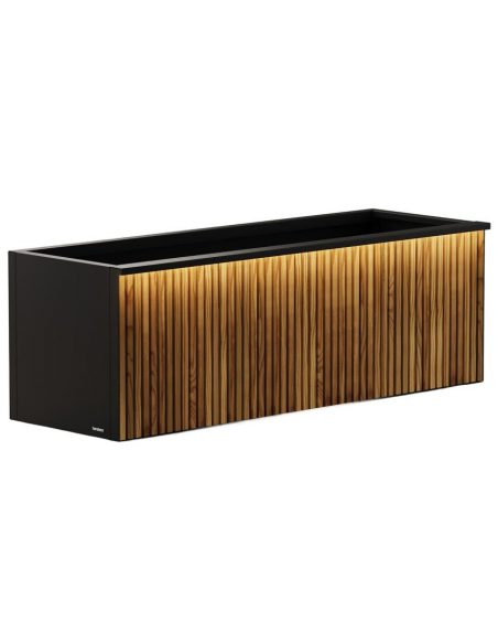 højbed plantekasser havedekoration højbede sort stål LED lys belysning