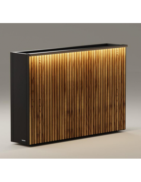 højbed plantekasser havedekoration højbede sort stål LED lys belysning