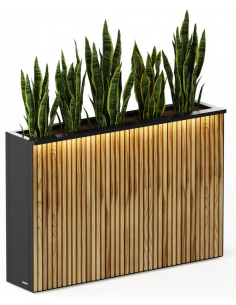 højbed plantekasser havedekoration højbede sort stål LED lys belysning 2