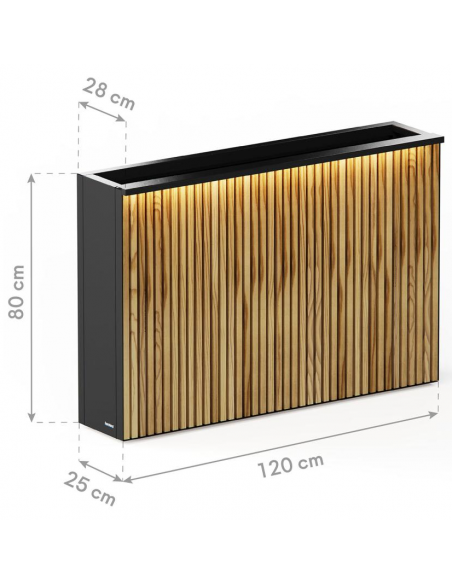 højbed plantekasser havedekoration højbede sort stål LED lys belysning