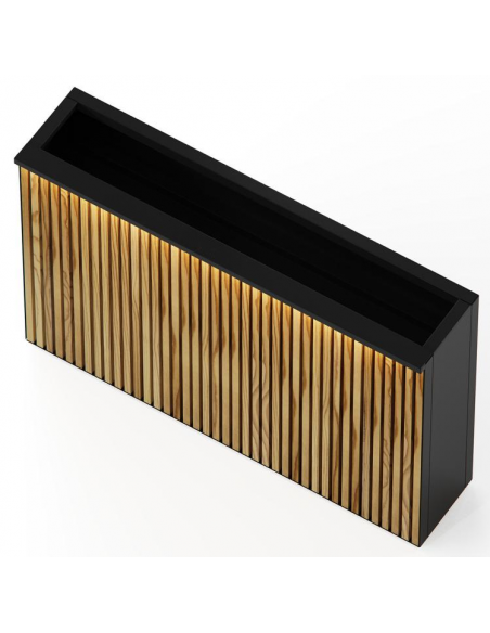 højbed plantekasser havedekoration højbede sort stål LED lys belysning