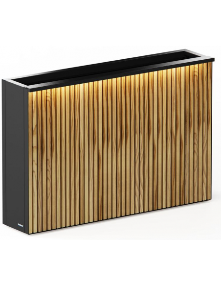 højbed plantekasser havedekoration højbede sort stål LED lys belysning