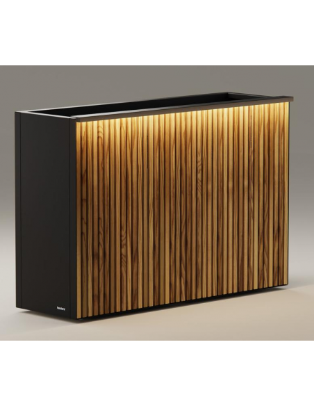 højbed plantekasser havedekoration højbede sort stål LED lys belysning