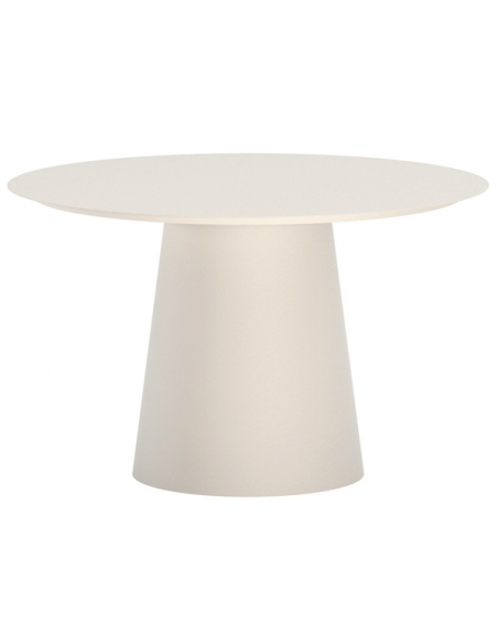 rundt havebord beige aluminium moderne design