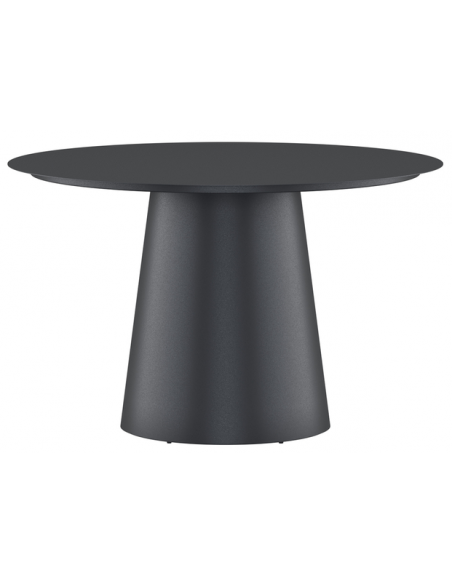 rundt havebord sort aluminium moderne design