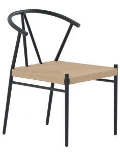 havestole moderne design rattan spisebord sort