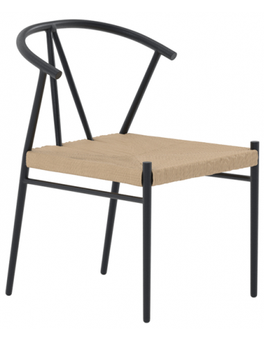 havestole moderne design rattan spisebord sort