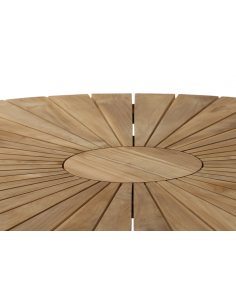 rundt havebord sort aluminium moderne design teak træ teaktræ 2