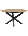 MEXICO Rundt havebord i aluminium og teaktræ H75 x Ø140 cm - Sort/Teak