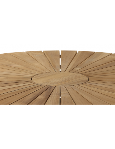 rundt havebord hvid aluminium moderne design teak træ teaktræ