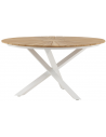 MEXICO Rundt havebord i aluminium og teaktræ H75 x Ø140 cm - Hvid/Teak