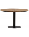 CROFT Rundt havebord i aluminium og teaktræ H75 x Ø120 cm - Sort/Teak