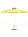 CEROX Parasol i stål og polyester Ø270 cm - Trælook/Hvid/Gul