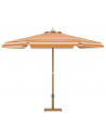 CEROX Parasol i stål og polyester Ø270 cm - Trælook/Hvid/Orange
