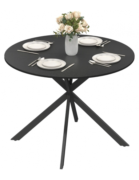rundt spisebord lille sort 100