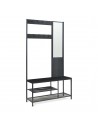Garderobe i metal og møbelplade H185 x B98 x D34 cm - Sort