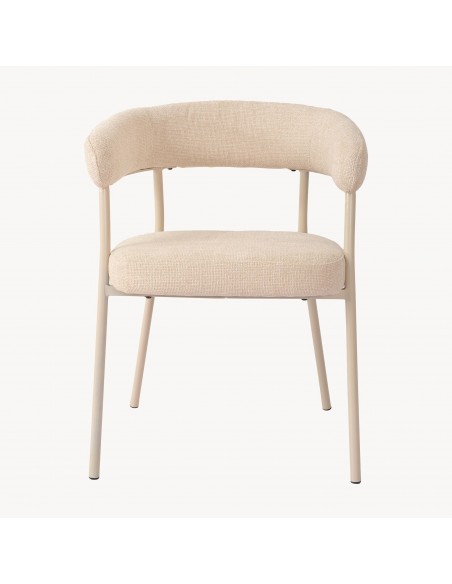 Spisebordsstol nordisk skandinavisk design beige armlæn