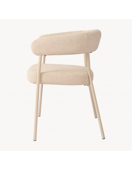 Spisebordsstol nordisk skandinavisk design beige armlæn