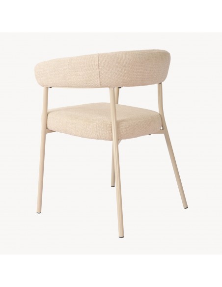 Spisebordsstol nordisk skandinavisk design beige armlæn