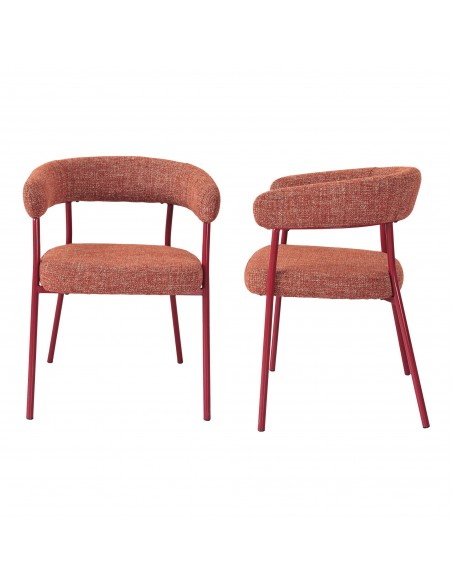 Spisebordsstol nordisk skandinavisk design rød armlæn