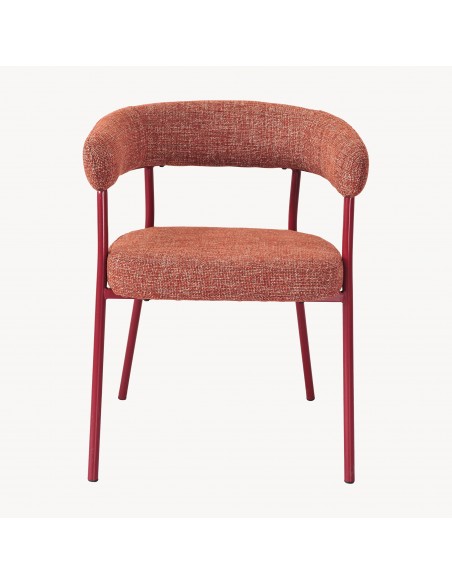 Spisebordsstol nordisk skandinavisk design rød armlæn