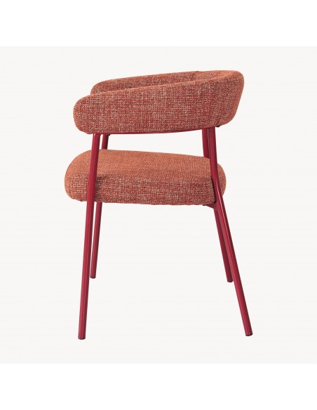 Spisebordsstol nordisk skandinavisk design rød armlæn