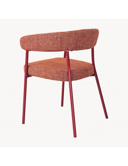 Spisebordsstol nordisk skandinavisk design rød armlæn