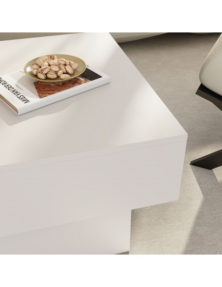 sofabord sidebord stuemøbler moderne design opbevaring skuffe hvid