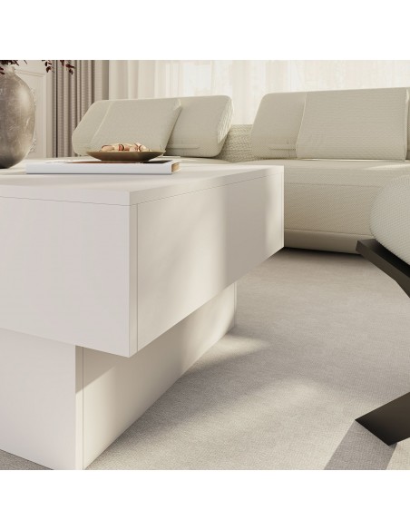 sofabord sidebord stuemøbler moderne design opbevaring skuffe hvid