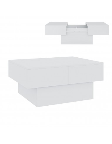 sofabord sidebord stuemøbler moderne design opbevaring skuffe hvid