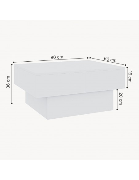 sofabord sidebord stuemøbler moderne design opbevaring skuffe hvid