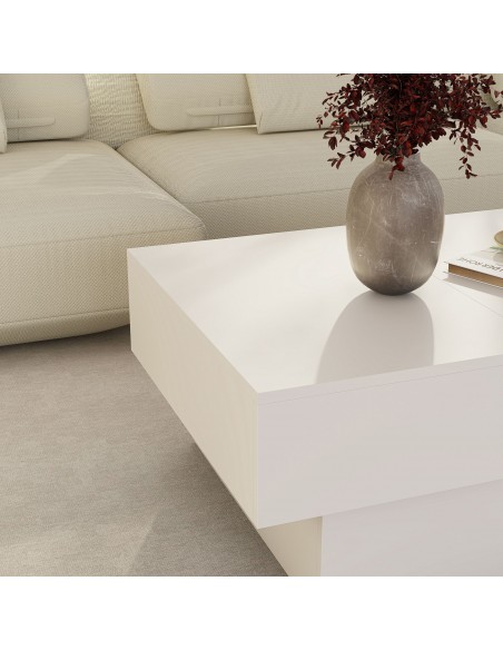 sofabord sidebord stuemøbler moderne design opbevaring skuffe hvid