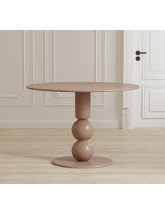 Rundt spisebord beige 110 moderne design 2