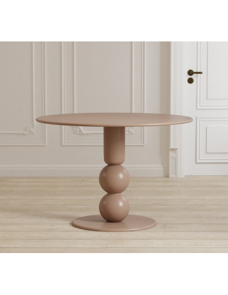 Rundt spisebord beige 110 moderne design