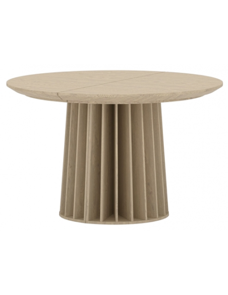 Rundt spisebord med udtræk tillægsplader 120 moderne design træ natur eg egetræ