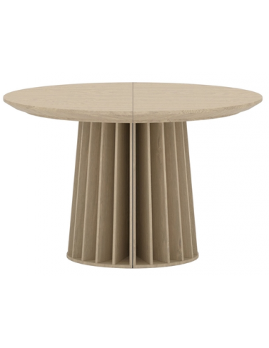 Rundt spisebord med udtræk tillægsplader 120 moderne design træ natur eg egetræ