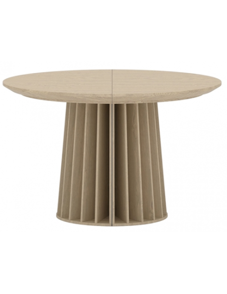 Rundt spisebord med udtræk tillægsplader 120 moderne design træ natur eg egetræ