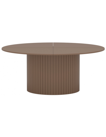 Rundt spisebord beige 180 moderne design træ stort