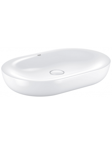 håndvask hvid oval keramik porcelæn vask bordmonteret bordplade skab