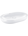 ESSENCE Oval bordmonteret håndvask i keramik 60 x 40 cm - Blank hvid