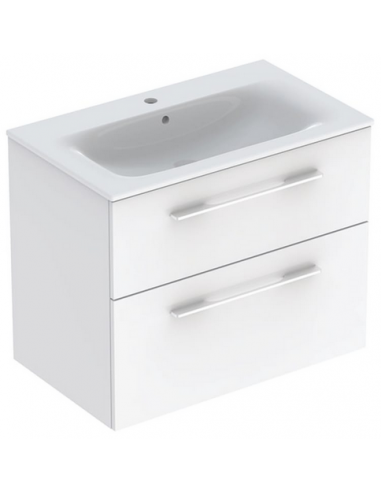 komplet badmiljø underskab med vask håndvask badeværelse hvid mat badeværelesmøbler