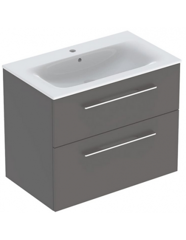 komplet badmiljø underskab med vask håndvask badeværelse grå mat badeværelesmøbler