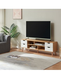 tvbord med opbevaring træ eg opbevaring stuemøbler 2