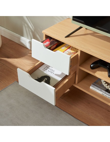 tvbord med opbevaring træ eg opbevaring stuemøbler