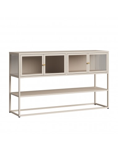 skænk træ eg sideboard opbevaring stuemøbler smal lav beige