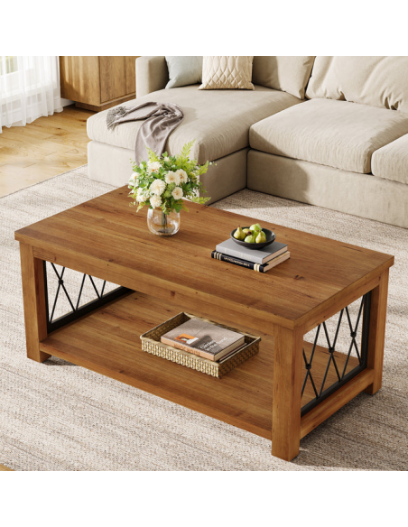 sofabord træ rustikt antikt design indretning