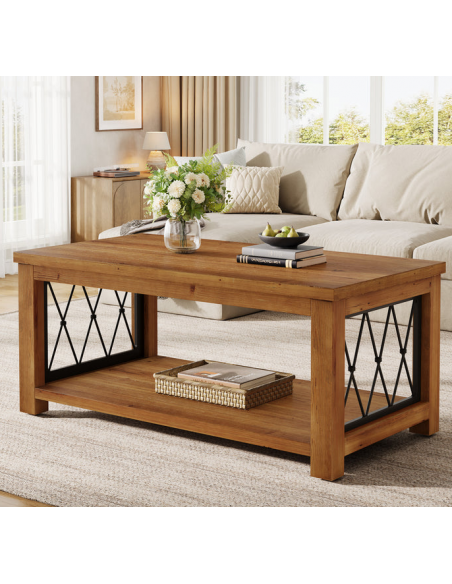 sofabord træ rustikt antikt design indretning