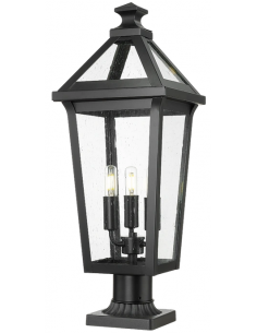 Bedlampe led udendørslamper gammel stil klassiske sokkellamper halvmur sort retro