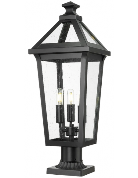 Bedlampe led udendørslamper gammel stil klassiske sokkellamper halvmur sort retro